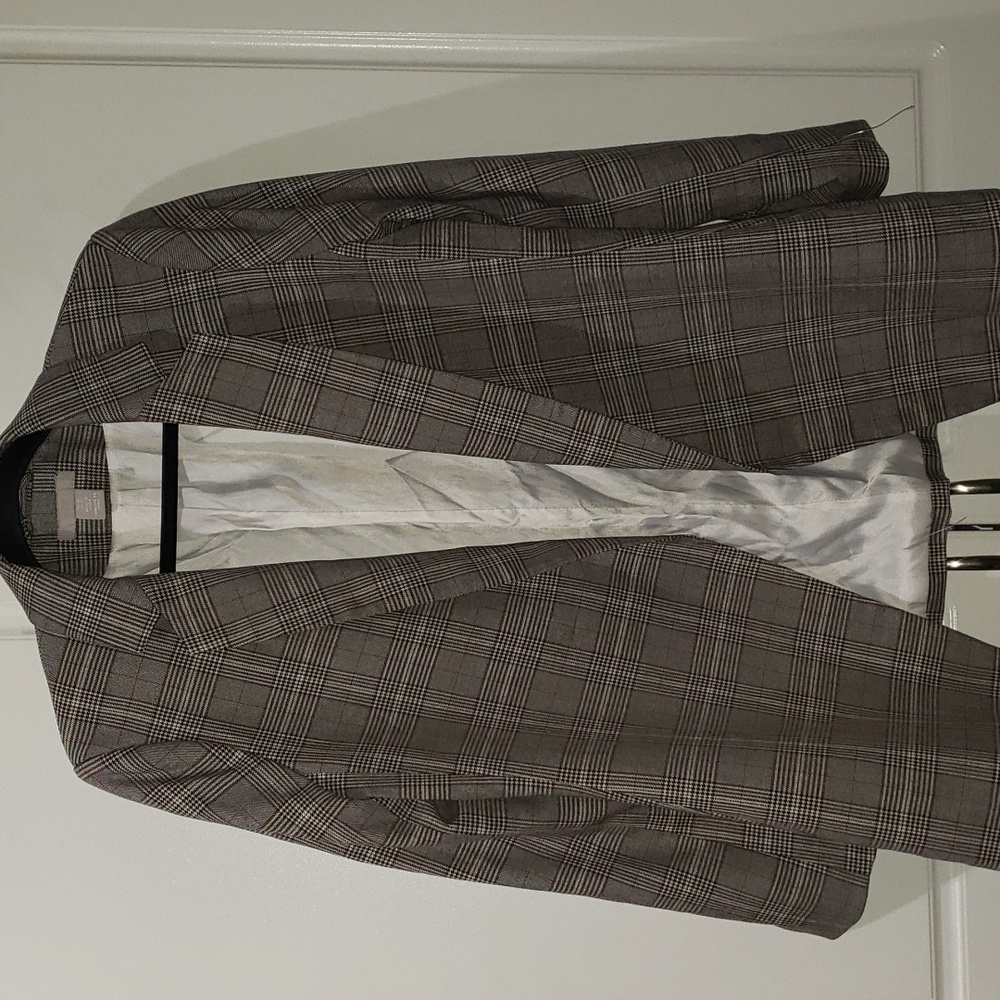 H&M Plaid open  blazer